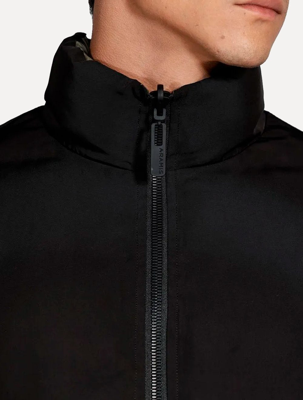 Jaqueta Aramis Masculina Nylon Dupla Face Green Puffer Preta