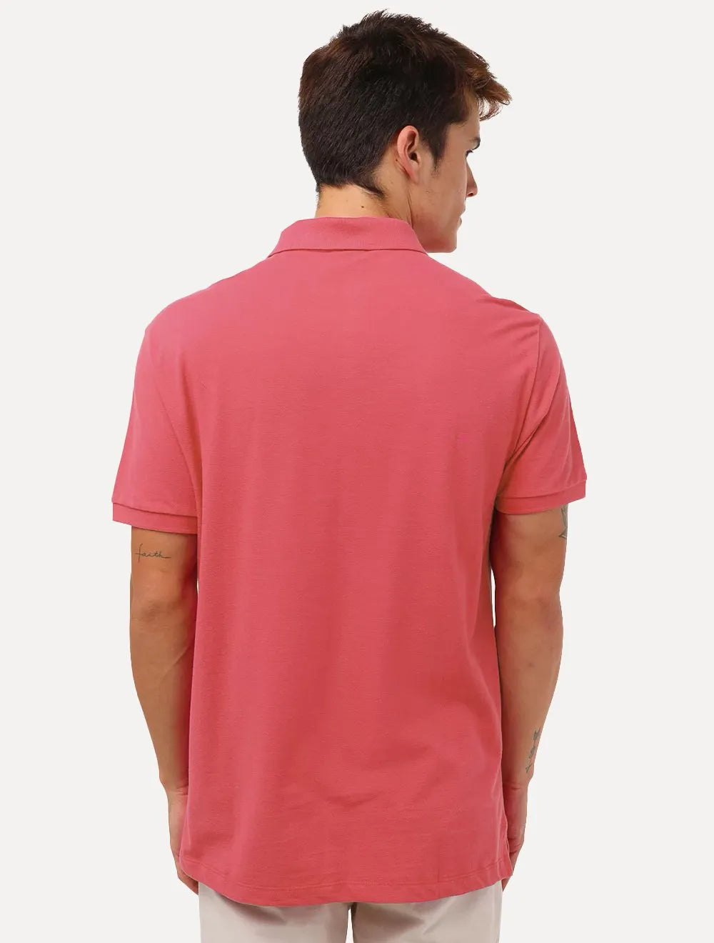Polo Aramis Masculina Basic Piquet Rosa Coral