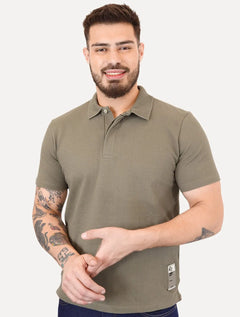 Polo Colcci Masculina Cotton Textured Marrom Médio
