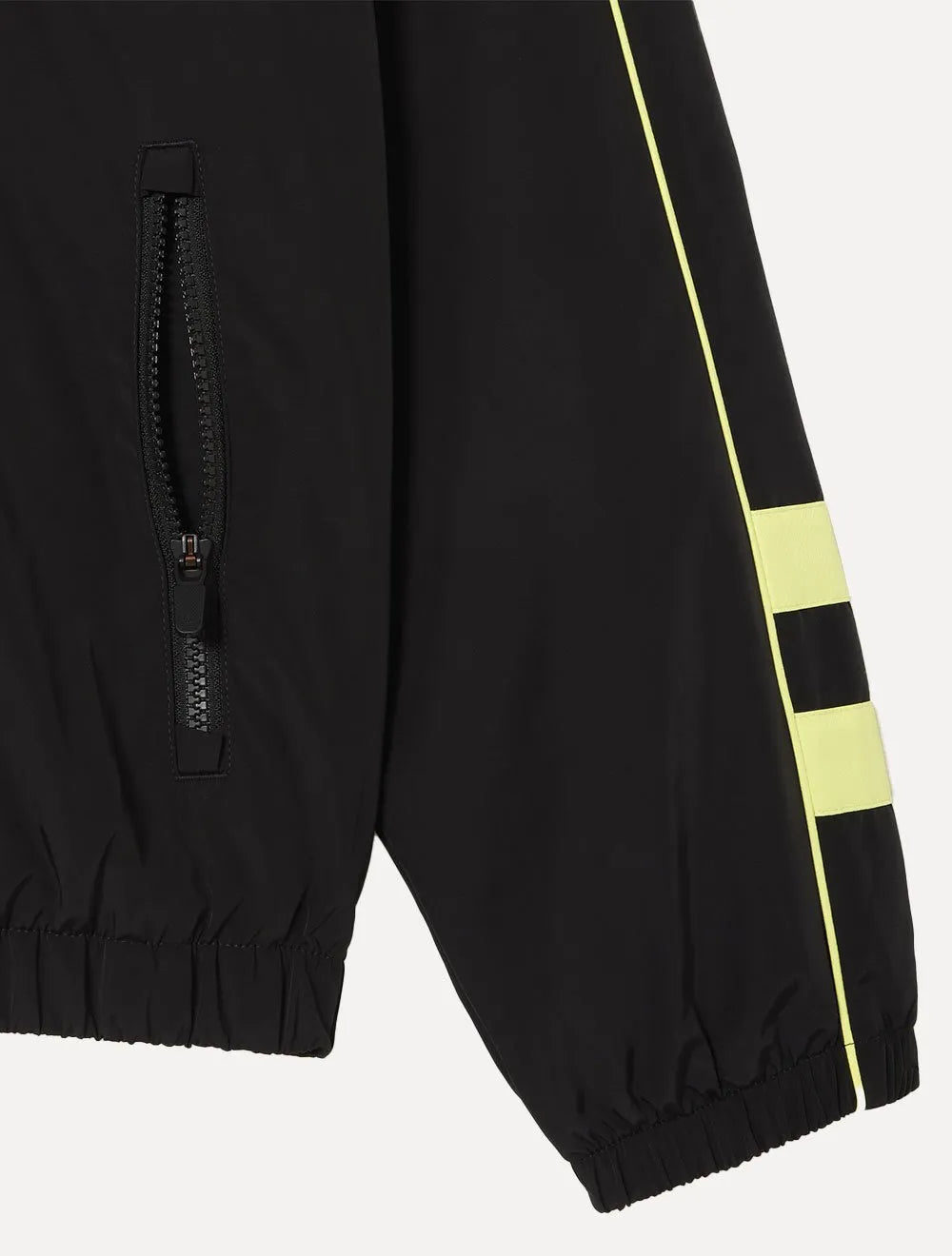 Jaqueta Lacoste Masculina Contrast Details Water-Resistant Zip-Up Preta