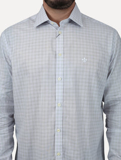 Camisa Dudalina Masculina Comfort Superfine Cotton Xadrez Roxo Claro