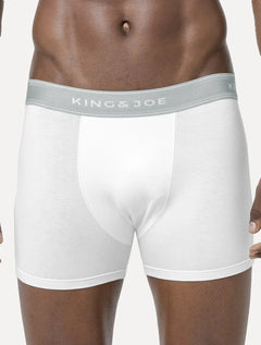 Cueca King & Joe Boxer Lisa Grey Logo Branca Pack 2UN