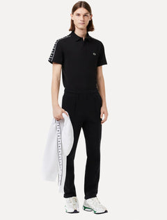 Polo Lacoste Masculina Piquet Stripe Stretch Preta