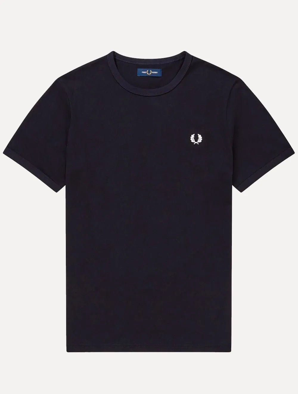 Camiseta Fred Perry Masculina Regular Ringer Logo Azul Marinho