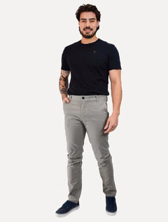 Calça King & Joe Sarja Masculina Slim Cinza