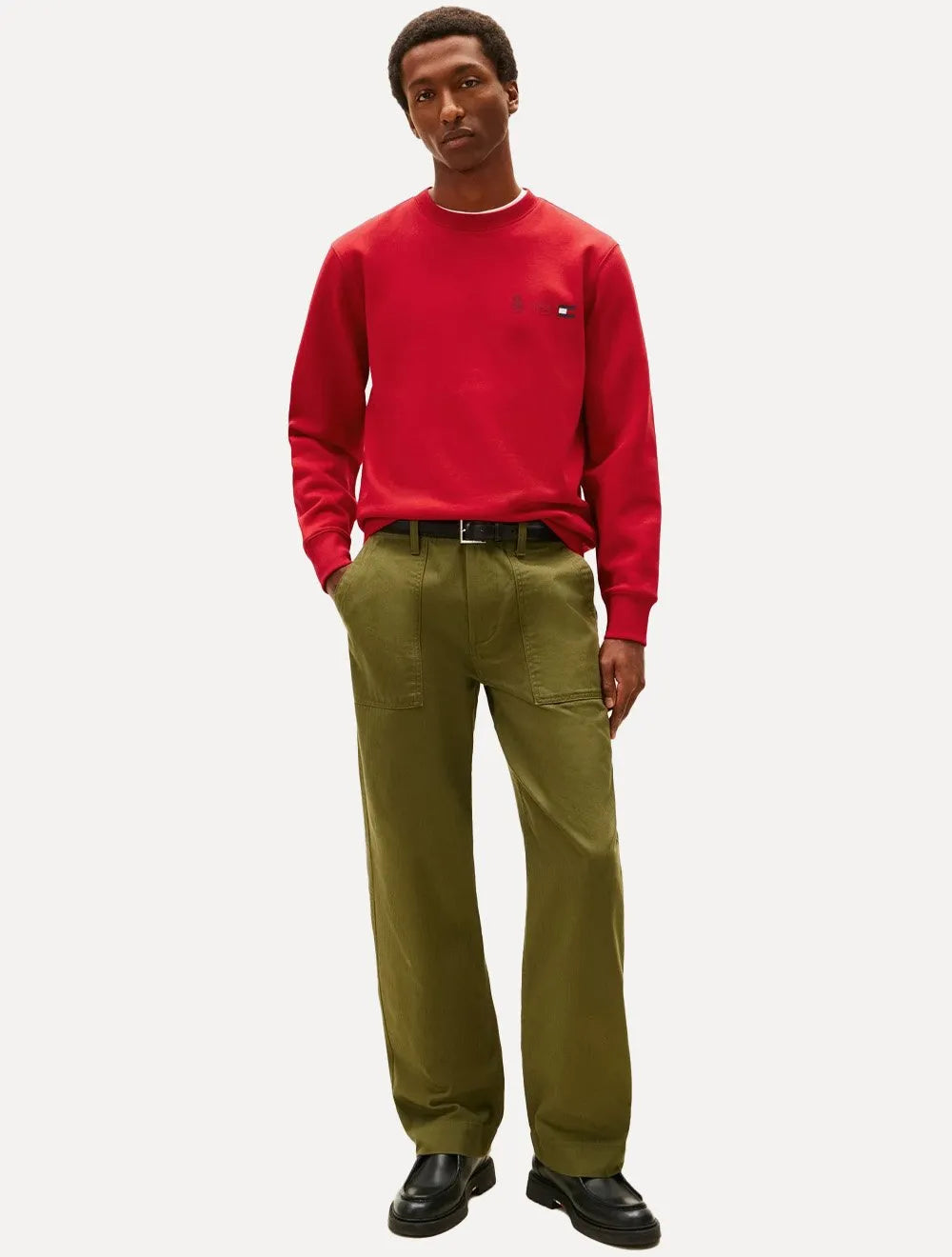 Moletom Tommy Hilfiger Masculino Treble Logos Vermelho