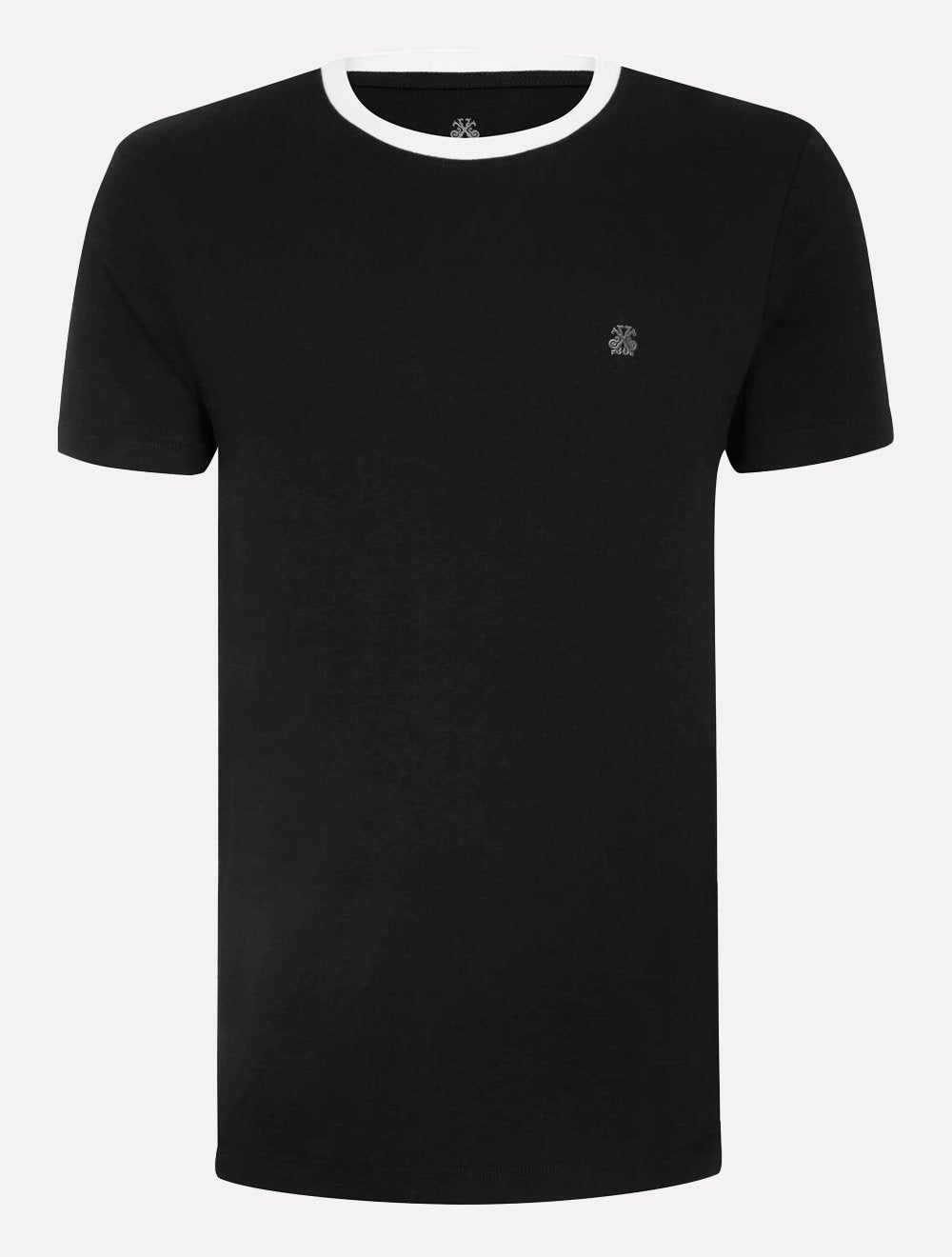 Camiseta John John Masculina Slim Fit Suedine Contrast Preto