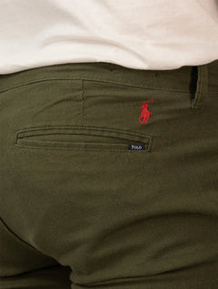 Bermuda Ralph Lauren Masculino Linho Red Icon Verde Militar