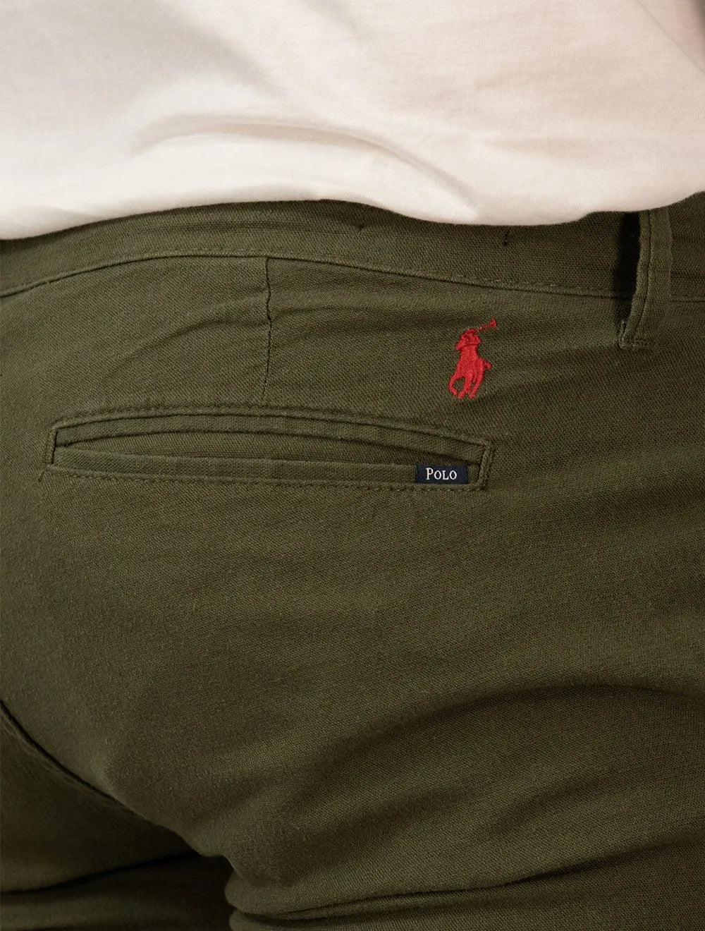Bermuda Ralph Lauren Masculino Linho Red Icon Verde Militar