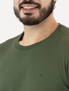 Camiseta Colcci Masculina Manga Longa Logo Verde Escuro