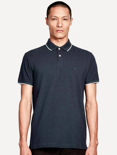 Polo Aramis Masculina Piquet Off Friso Azul Marinho
