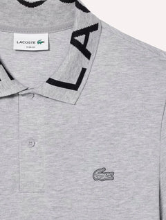 Polo Lacoste Masculina Regular Jacquard Movement Cinza Mescla