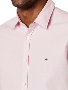 Camisa Aramis Masculina Slim Oxford Button Down Rosa Claro Mescla