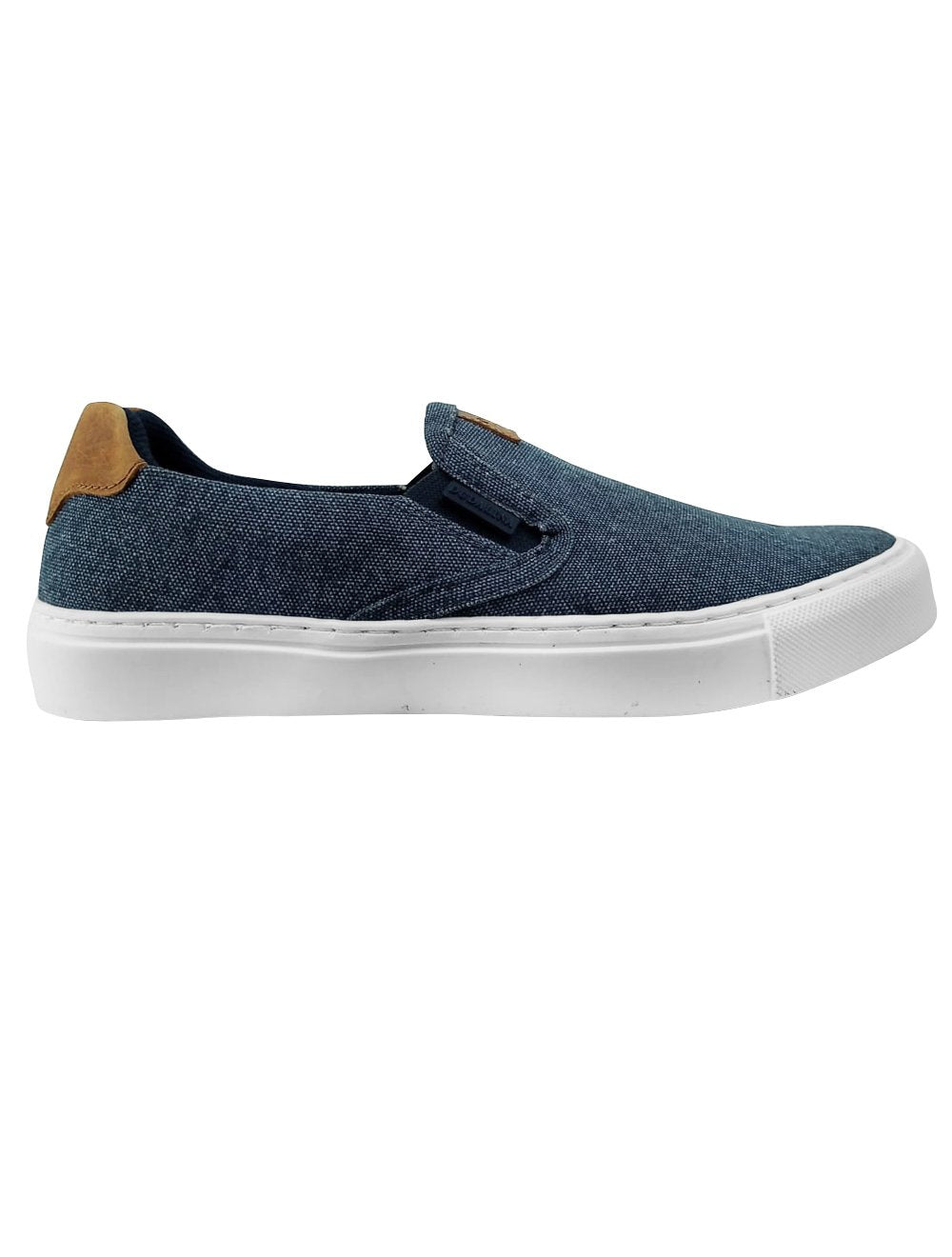 Tênis Dudalina Masculino Zara Slip On Lona Mistral Napa Logo Azul Jeans