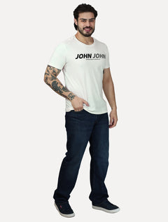 Camiseta John John Masculina Slim Fit Signature Off White