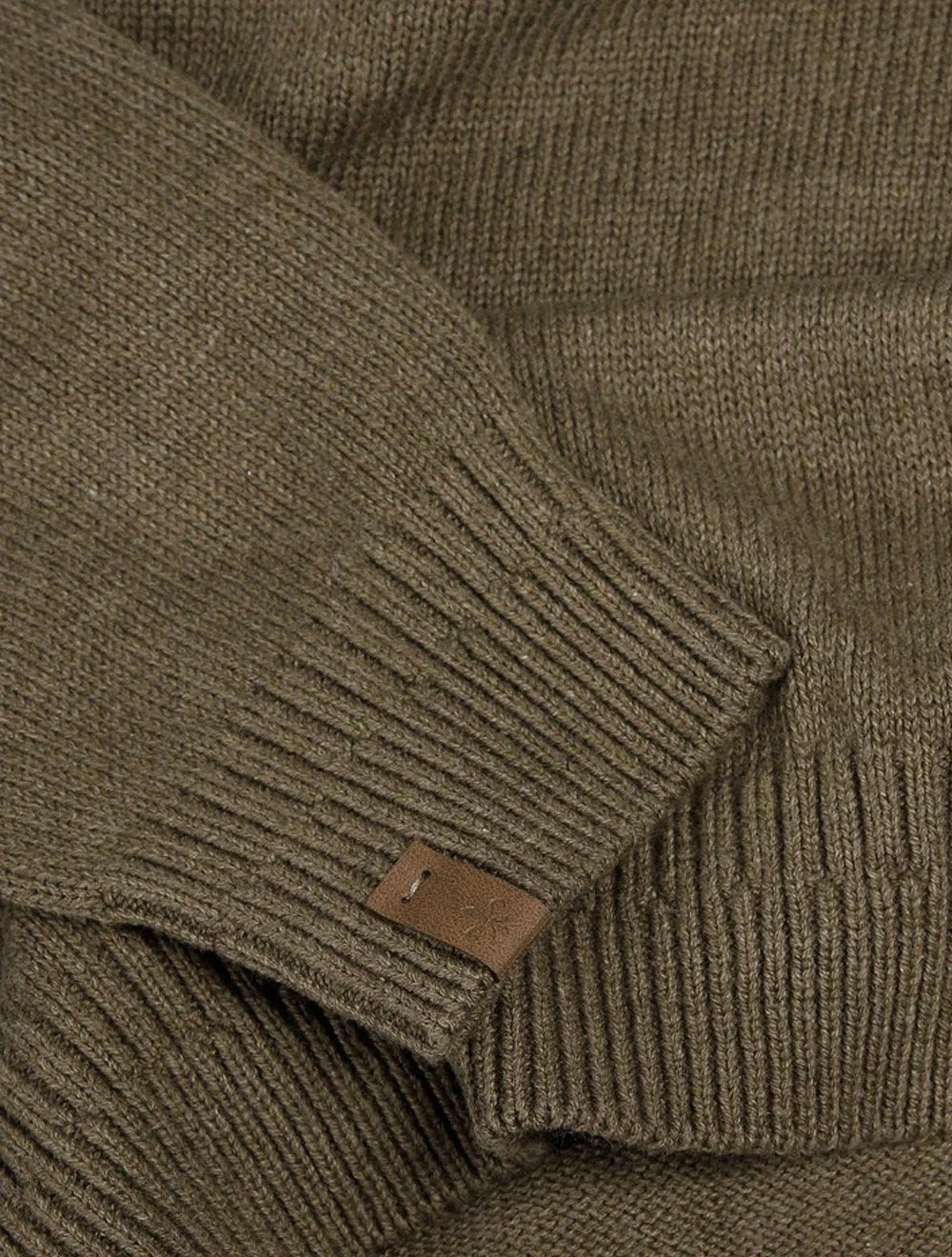 Suéter Dudalina Masculino Tricot Textura Rustic Cáqui Médio
