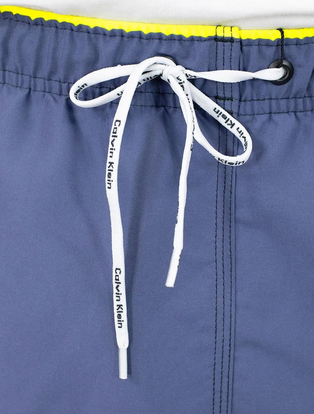 Short Calvin Klein Swimwear D'Água Yellow Vertical Azul Escuro