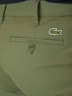 Calça Lacoste Masculina Sarja Chino Slim Fit New Classic Verde Militar