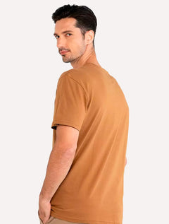 Camiseta Tommy Jeans Classic Linear Embroidered Chest Cáqui