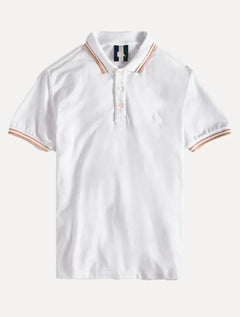 Polo Reserva Masculina Regular Piquet Friso Rajado Branca