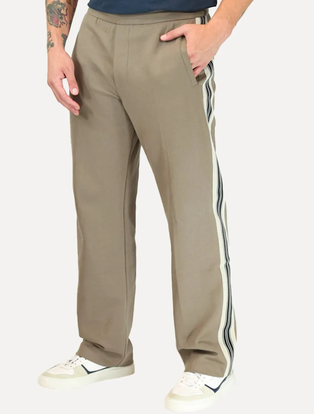 Calça Moletom Empório Armani Masculina Lã Barra Fechada Caqui Escuro