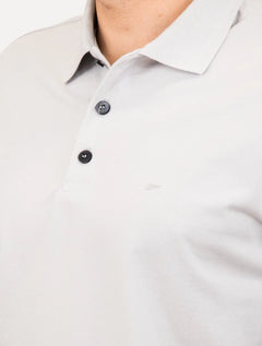 Polo Ellus Masculina Piquet Classic Easa Cinza Claro
