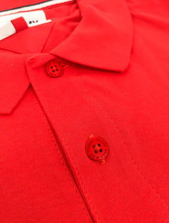 Polo Tommy Jeans Masculina Malha Regular Washed Jersey Vermelho Escarlate