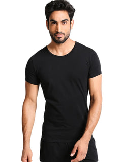 Camisetas Tommy Hilfiger Masculinas Classic Crewneck Pretas Pack 3UN