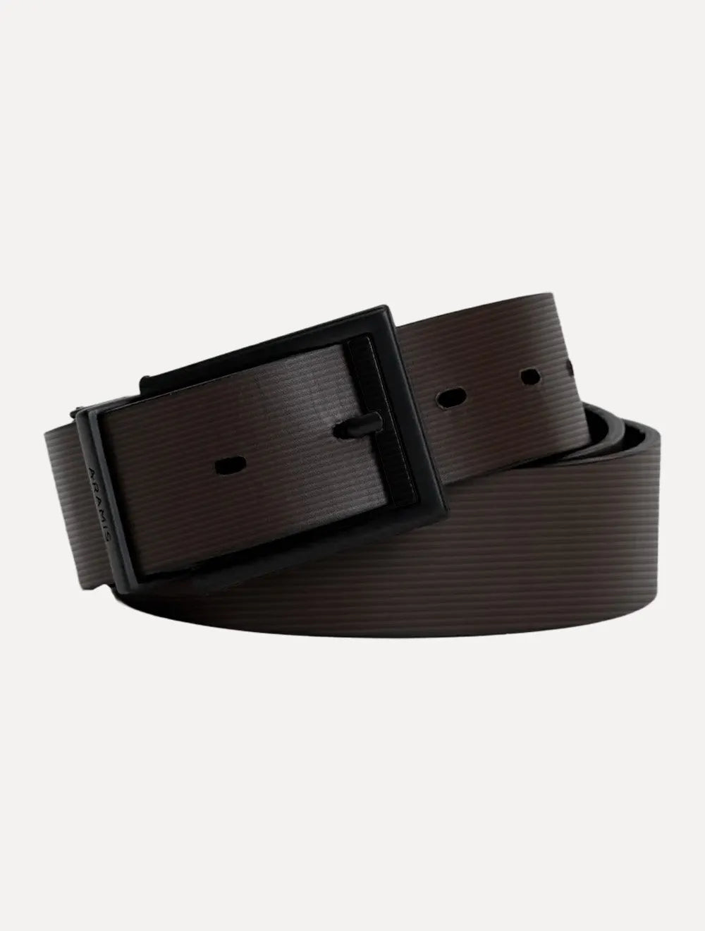 Cinto Aramis Masculino Couro Dupla Face Lines Preto/Café