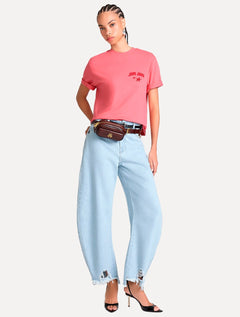 Camiseta John John Feminina Ampla No Grip Rosa