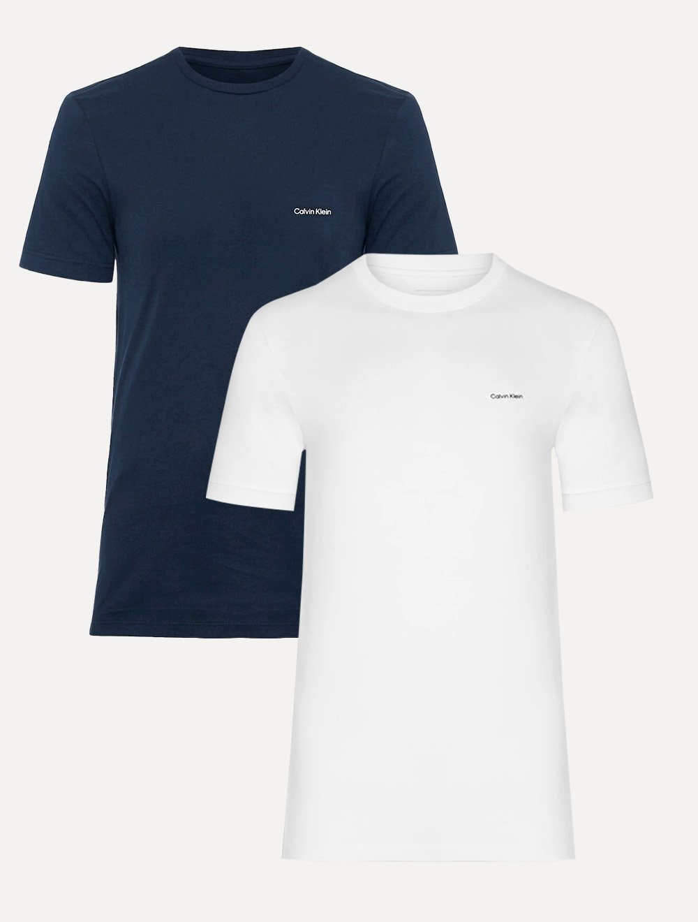 Kit Camisetas Calvin Klein | Masculina Flamê Branca/Azul Marinho