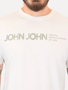 Camiseta John John Masculina Regular Fit Timeless Space Branca