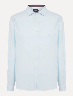 Camisa Dudalina Masculina Slim Fit Superfine Cotton Light Lisa Azul Claro