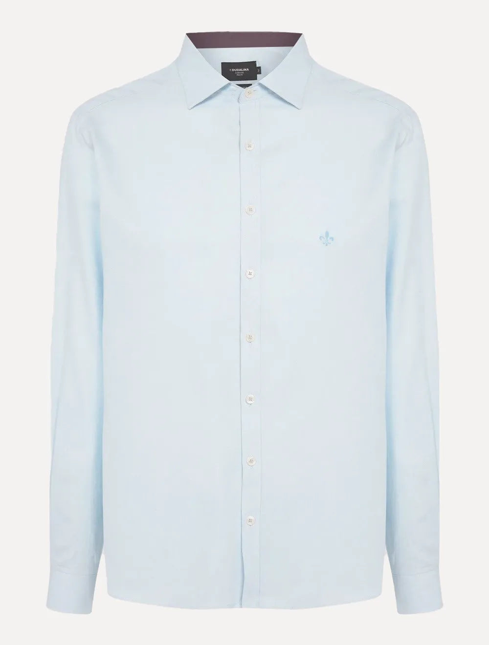 Camisa Dudalina Masculina Slim Fit Superfine Cotton Light Lisa Azul Claro