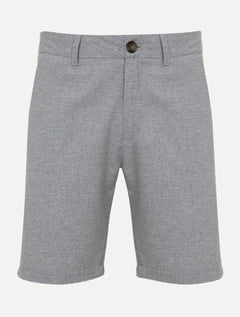 Bermuda Dudalina Masculina Sarja Slim Textura Cinza Claro Mescla