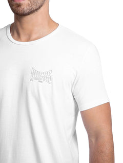 Camiseta Guess Masculina Arc Silk Chess Logo Branca