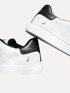 Tênis Nautica Masculino SL Couro Preto/Branco