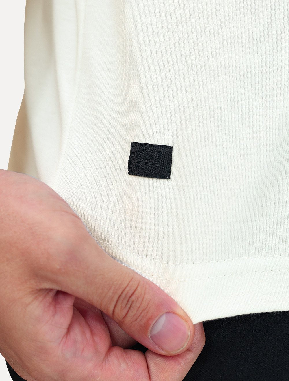Camiseta K&J Black Premium Slim Suedine Egípcio Off White