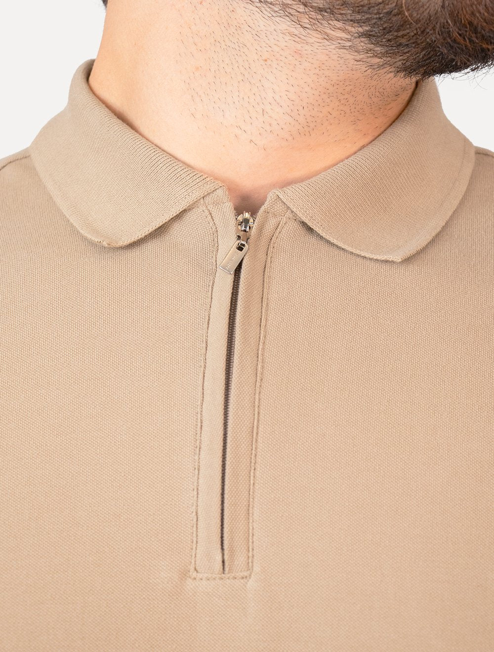 Polo Aramis Masculina Piquet Ziper All Khaki Cáqui