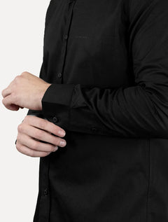Camisa Calvin Klein Jeans Masculina Regular Plain Dark Logo Preta