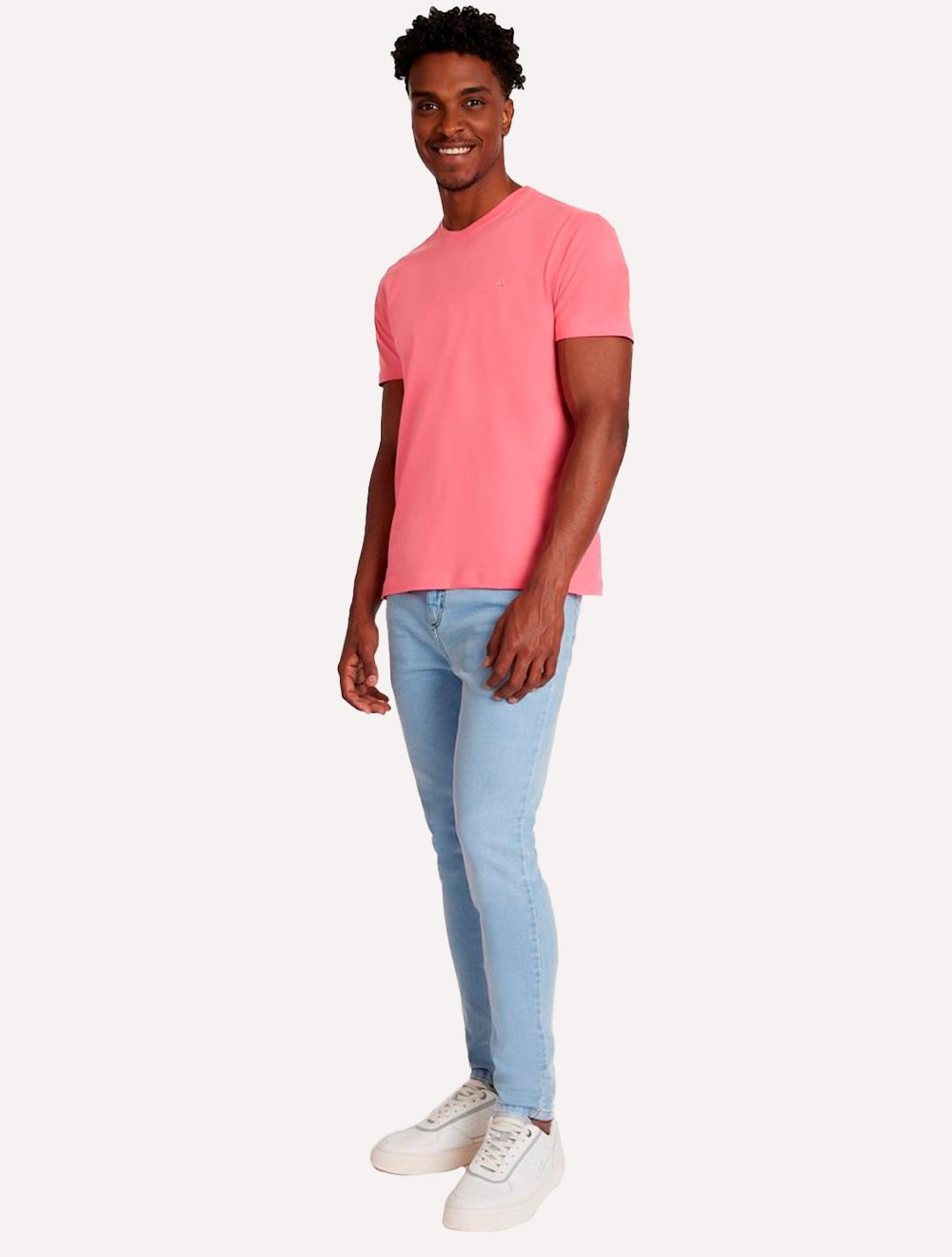 Camiseta Aramis Masculina Basic Lisa Rosa Coral