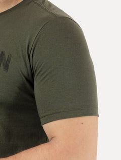 Camiseta John John Masculina Logo Brush Verde Escuro