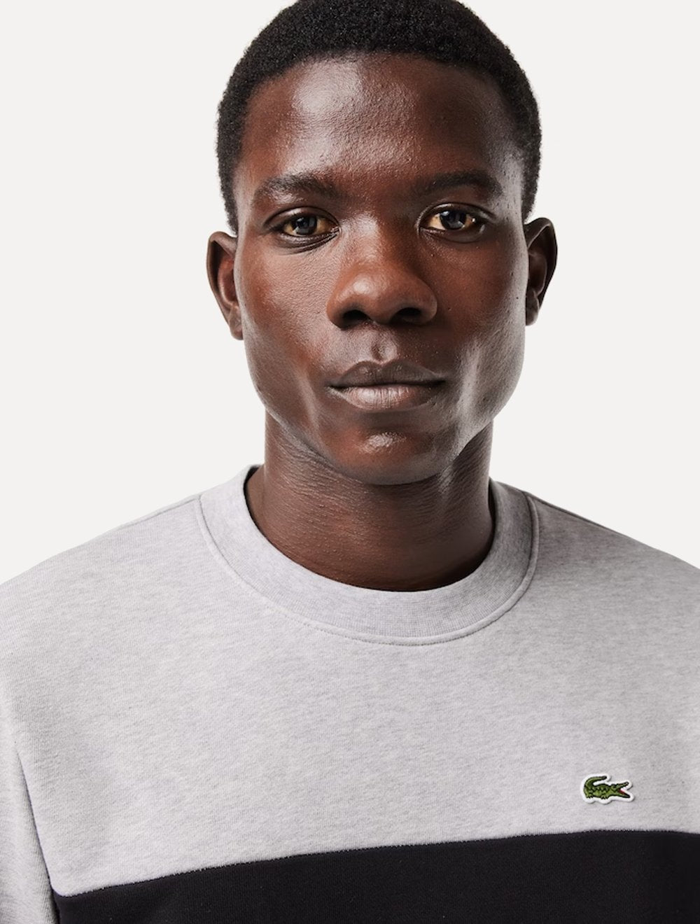 Moletom Lacoste Masculino Jogger 3D Print Colorblock Cinza/ Preto