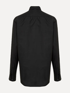 Camisa Dudalina Masculina Slim Superfine Cotton Mono Logo Lisa Tricoline Preta