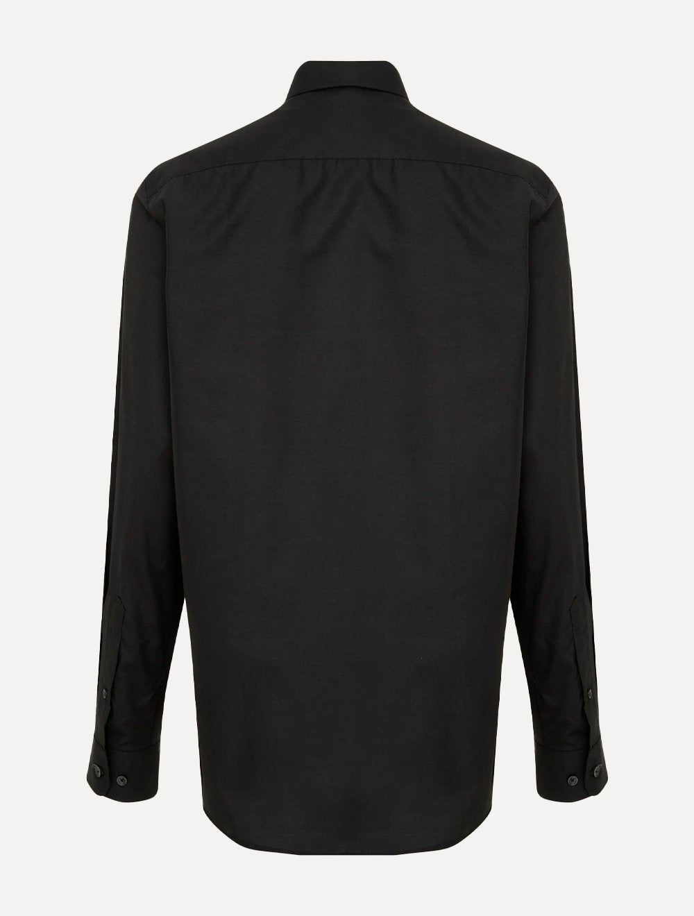 Camisa Dudalina Masculina Slim Superfine Cotton Mono Logo Lisa Tricoline Preta
