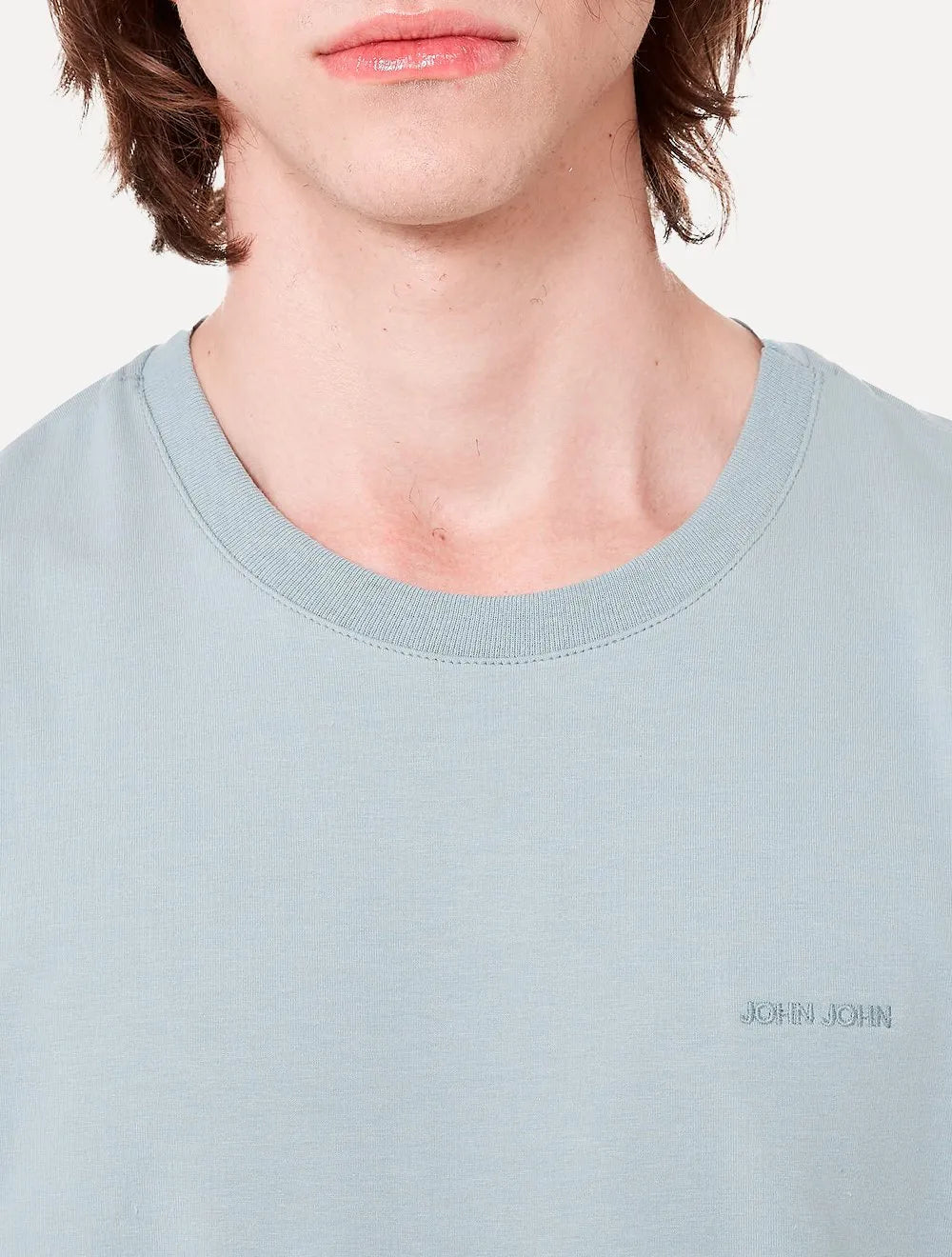 Camiseta John John Masculina Slim Fit Cotton Azul Claro