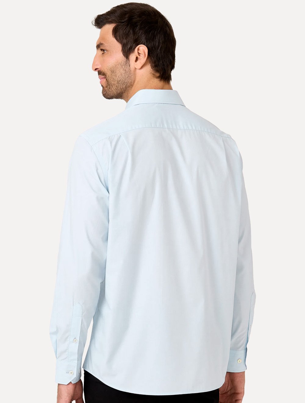 Camisa Dudalina Masculina Comfort Superfine Cotton Mono Logo Azul Claro