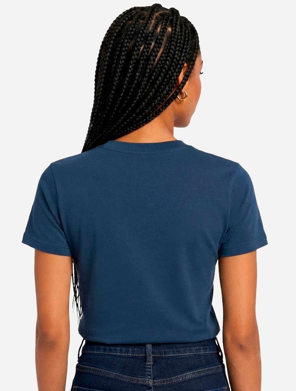 Camiseta Guess Feminina Bust Embroidery Logo Azul Escuro