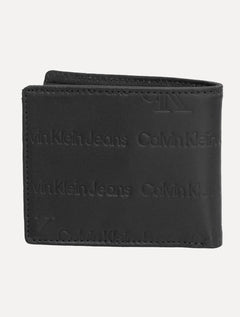 Carteira Calvin Klein Jeans Couro Monotype Full Logo Preta