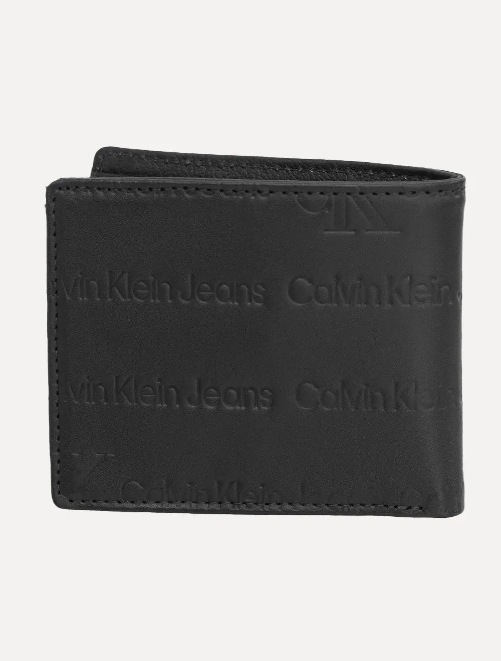 Carteira Calvin Klein Jeans Couro Monotype Full Logo Preta